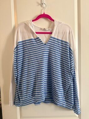 Vineyard Vines Blue & White Striped Hooded Pullover